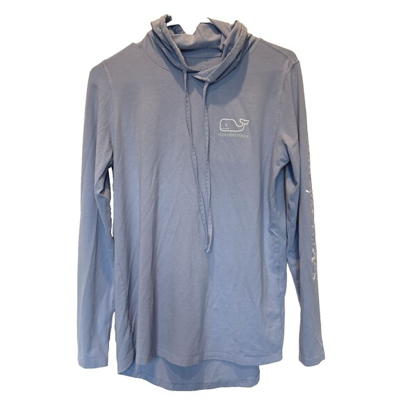 Vineyard Vines Edgartown Lightweight Hoodie Women's Small Light Blue Whale - Picture 1 of 9
